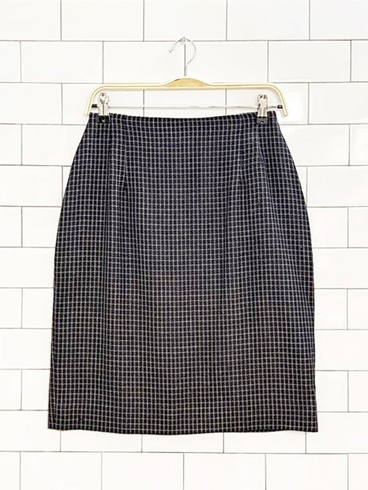 vintage rena rowan wool - blend check mini skirt | made in Canada - good market thrift store