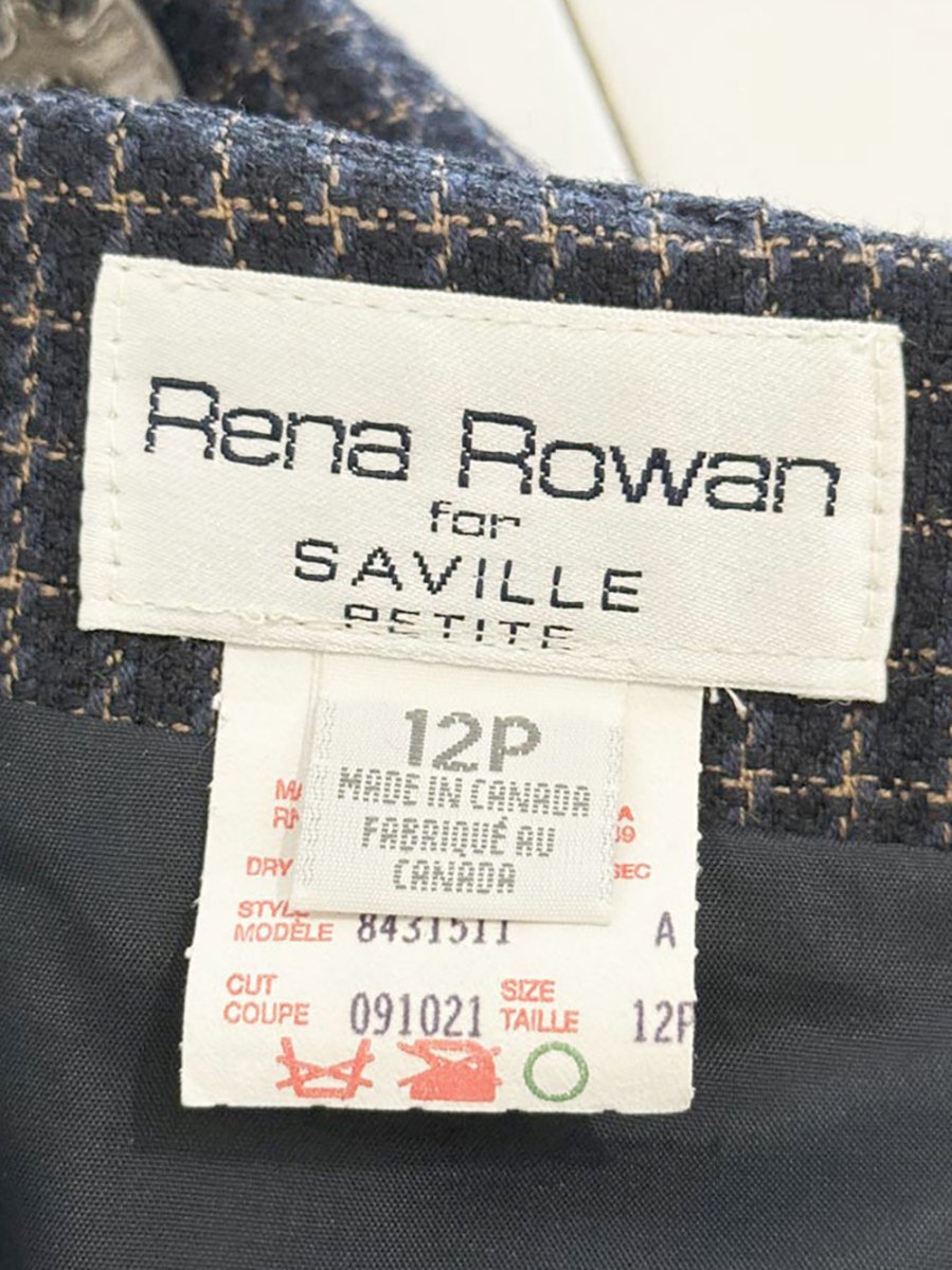 vintage rena rowan wool - blend check mini skirt | made in Canada - good market thrift store