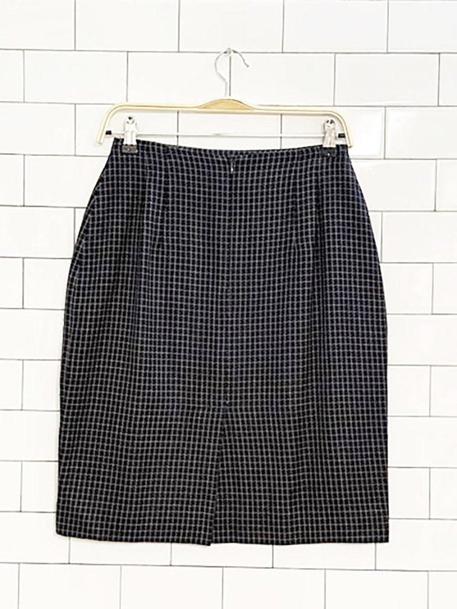 vintage rena rowan wool - blend check mini skirt | made in Canada - good market thrift store