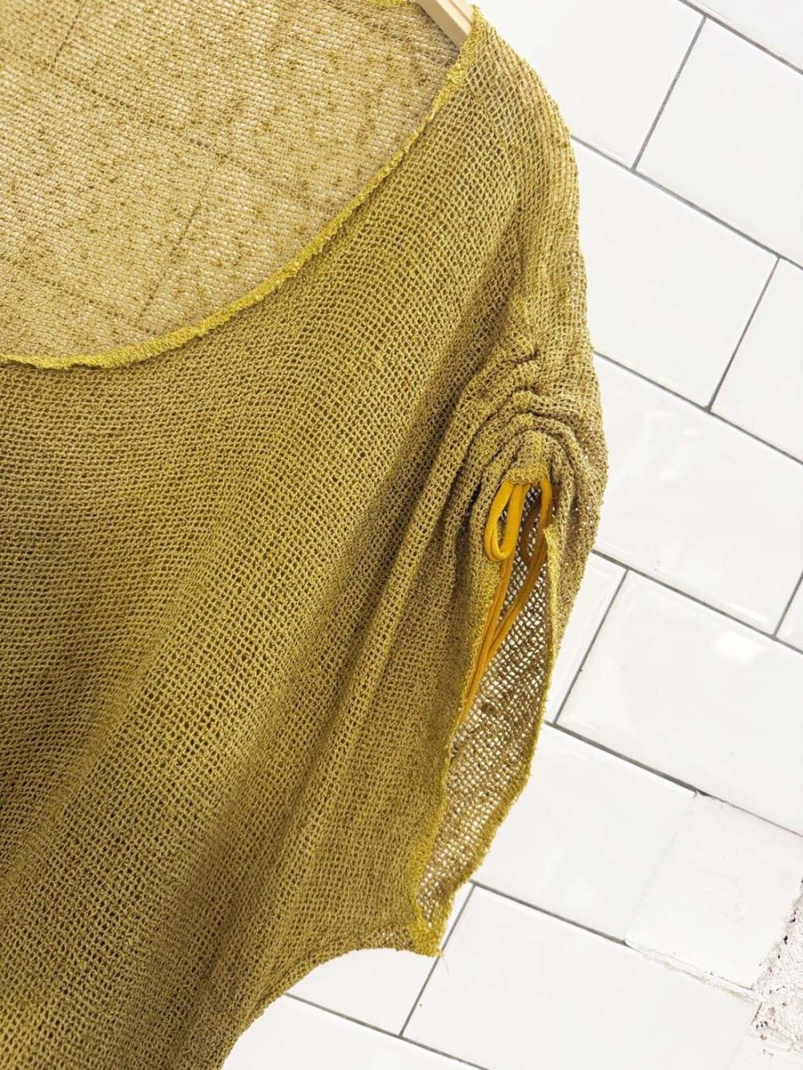 vintage renata mesh drawstring boxy top | beach cover up - good market thrift store