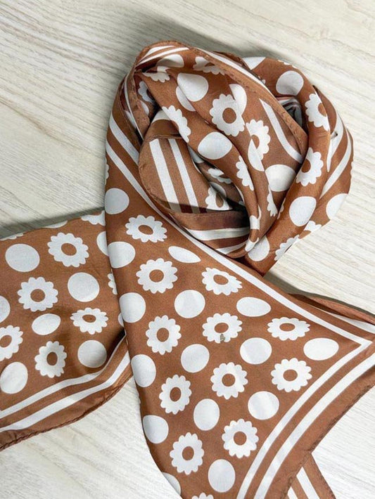 vintage retro satin flower scarf | made in Japan - good market thrift store