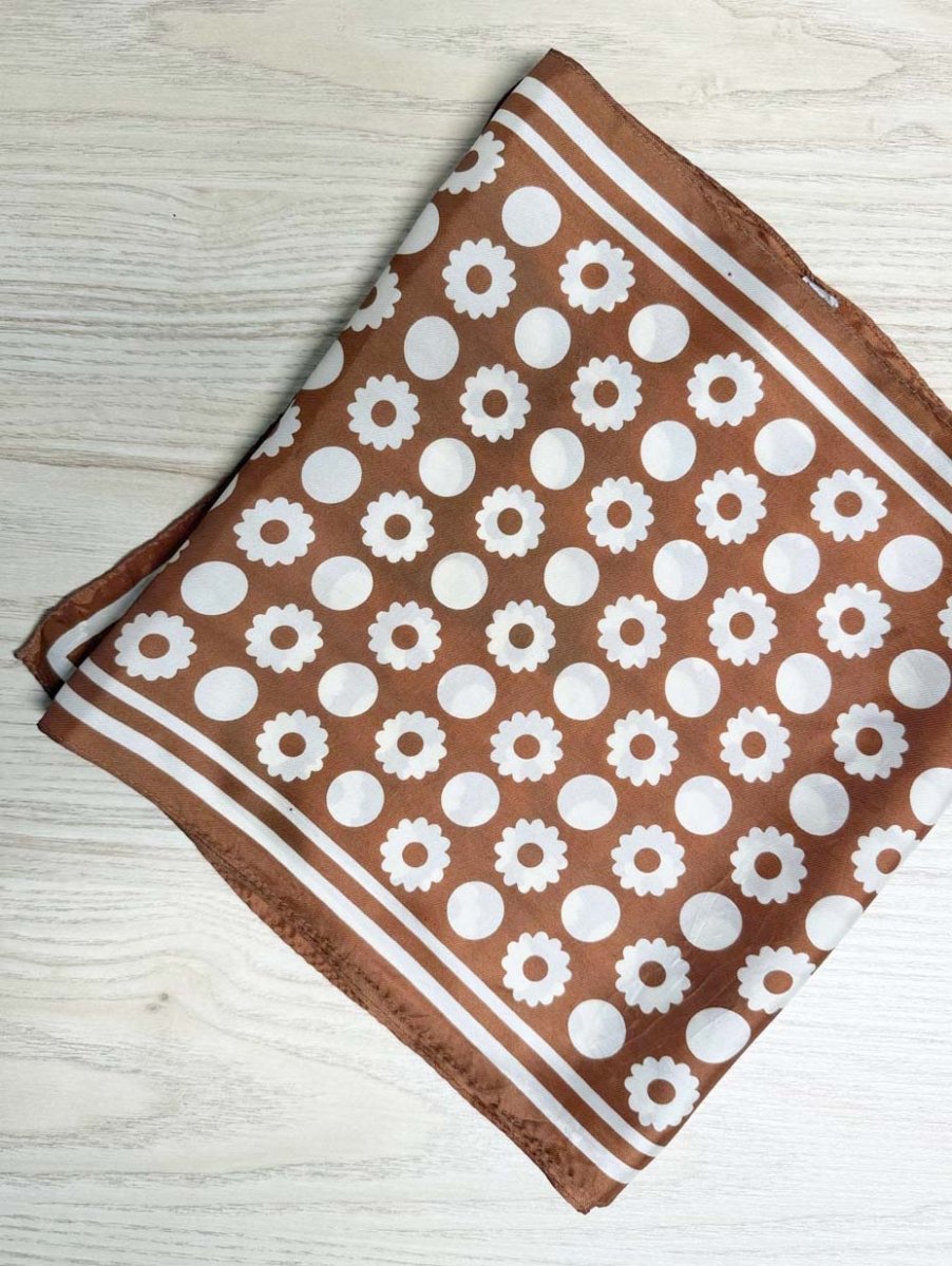 vintage retro satin flower scarf | made in Japan - good market thrift store