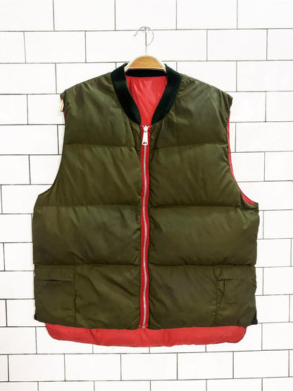 vintage reversible hunting down puffer vest - good market thrift store