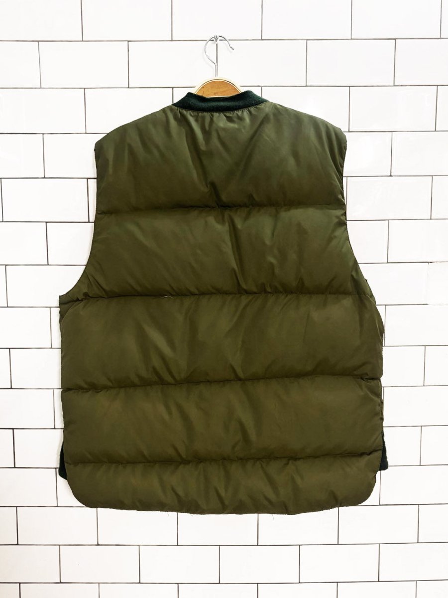 vintage reversible hunting down puffer vest - good market thrift store