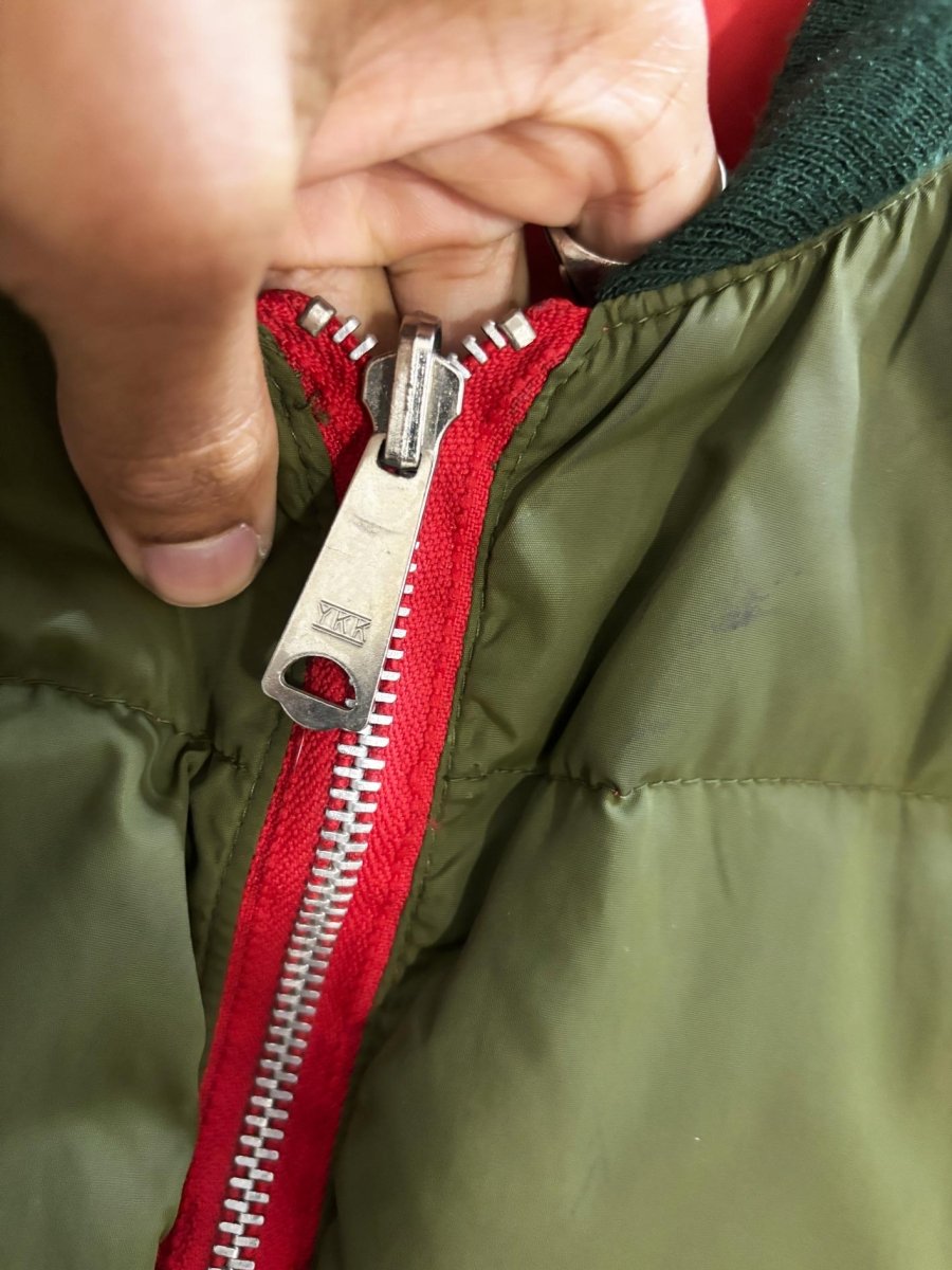 vintage reversible hunting down puffer vest - good market thrift store