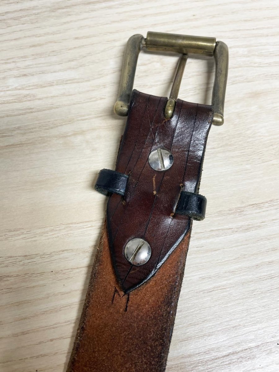 vintage revolver tooled western leather belt - good market thrift store