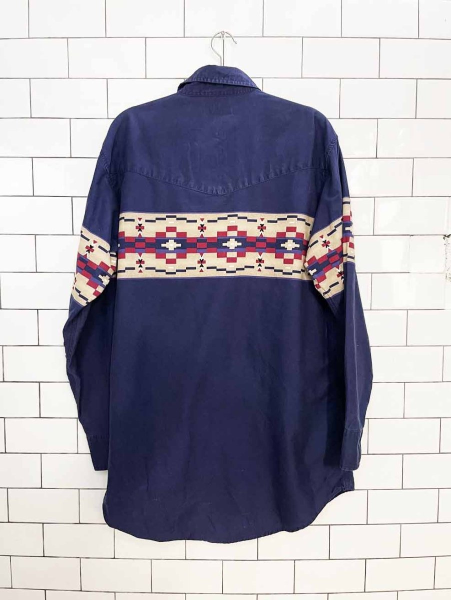 vintage rider express southwestern full button shirt - good market thrift store