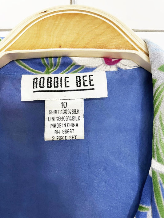 vintage robbie bee 100% silk tropical full button resort shirt - good market thrift store