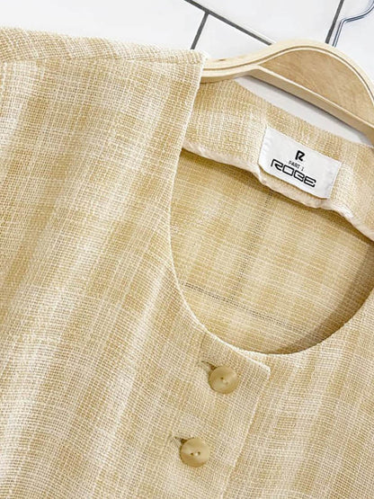 vintage robe woven butter yellow plaid full button top - good market thrift store