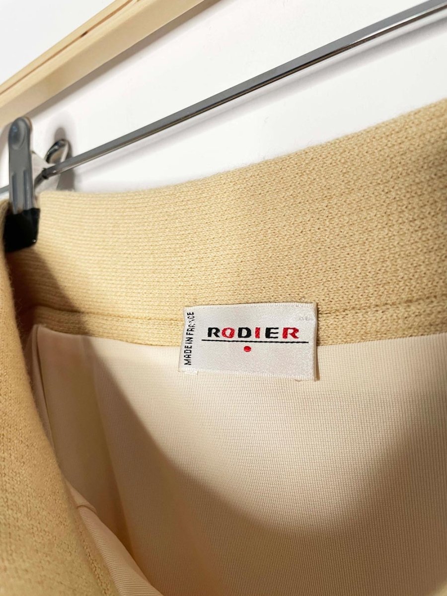 vintage rodier wool - blend knit mini skirt - good market thrift store