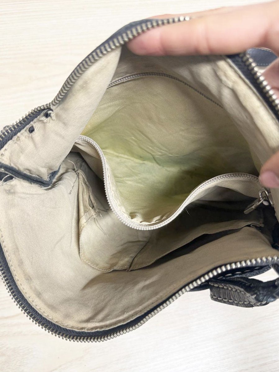 vintage roots leather venetian tribe crossbody bag - good market thrift store