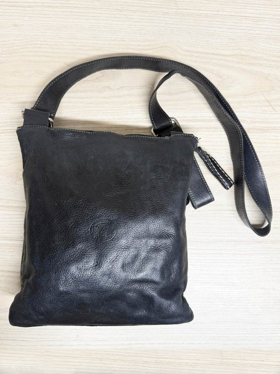 vintage roots leather venetian tribe crossbody bag - good market thrift store