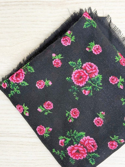 vintage rose square woven scarf - good market thrift store