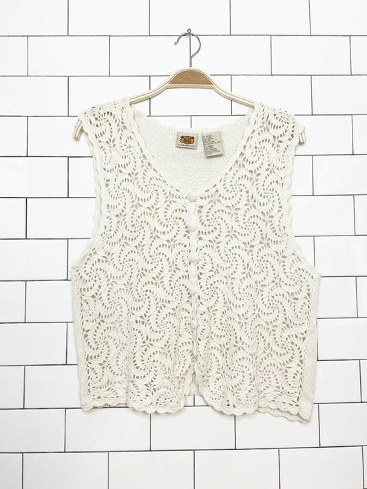 vintage route 66 crochet knit vest top - good market thrift store