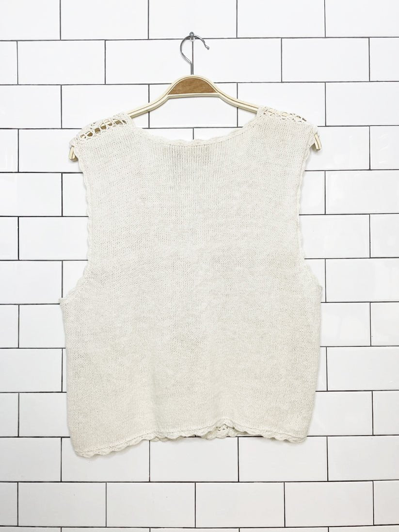 vintage route 66 crochet knit vest top - good market thrift store