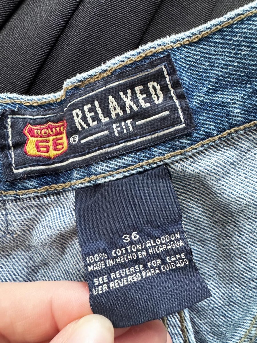 vintage route 66 relaxed fit denim jorts - good market thrift store