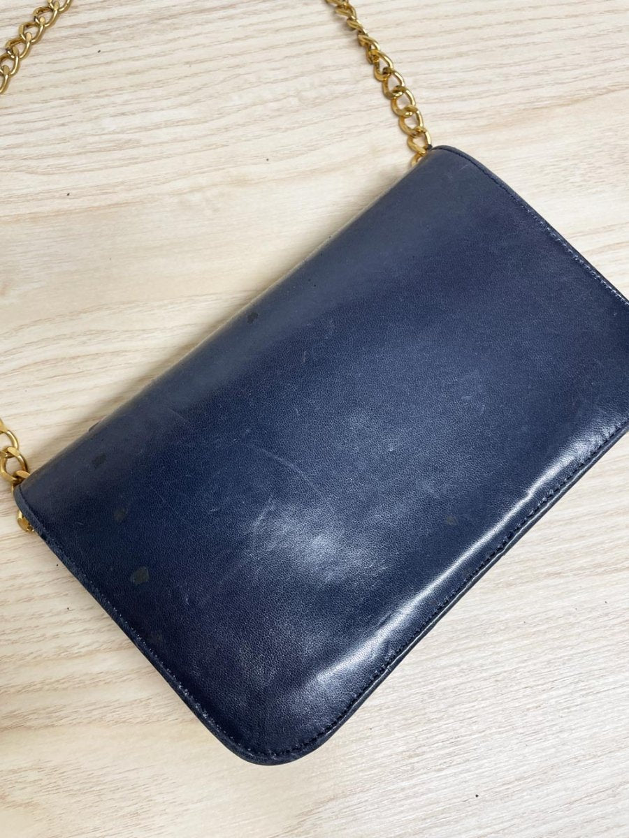vintage roxanne paris leather studded heart chain strap shoulder bag | lambskin - good market thrift store