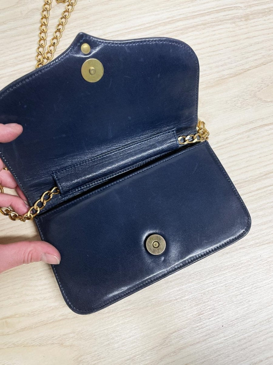 vintage roxanne paris leather studded heart chain strap shoulder bag | lambskin - good market thrift store