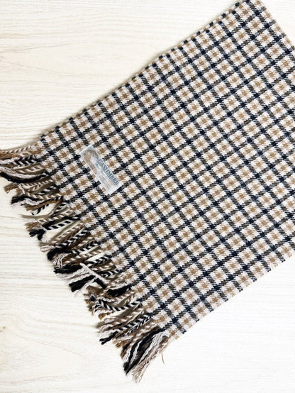 vintage royal rossi 100% cashmere plaid tassle edge scarf - good market thrift store