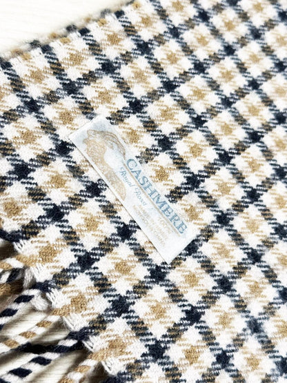 vintage royal rossi 100% cashmere plaid tassle edge scarf - good market thrift store