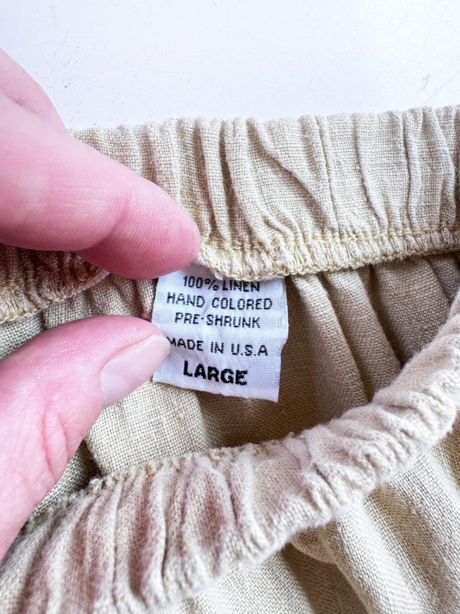 vintage russ berens malibu 100% linen casual pants | made in USA - good market thrift store