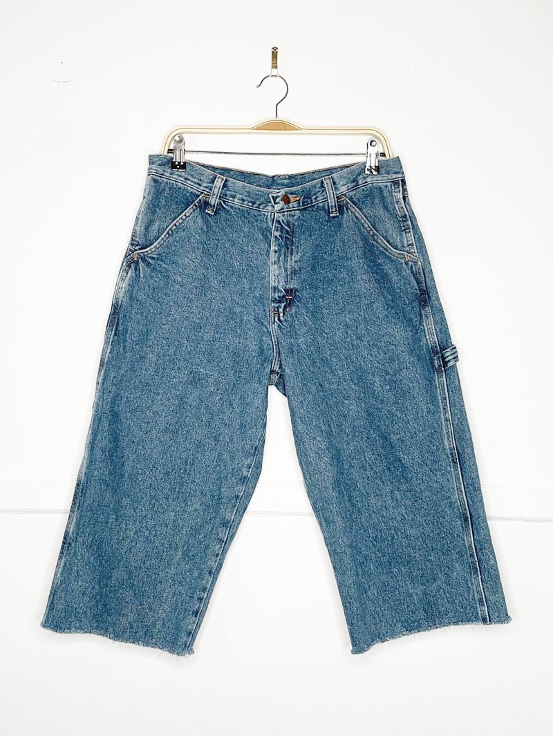 vintage rustler carpenter long denim shorts | rework | jorts - good market thrift store