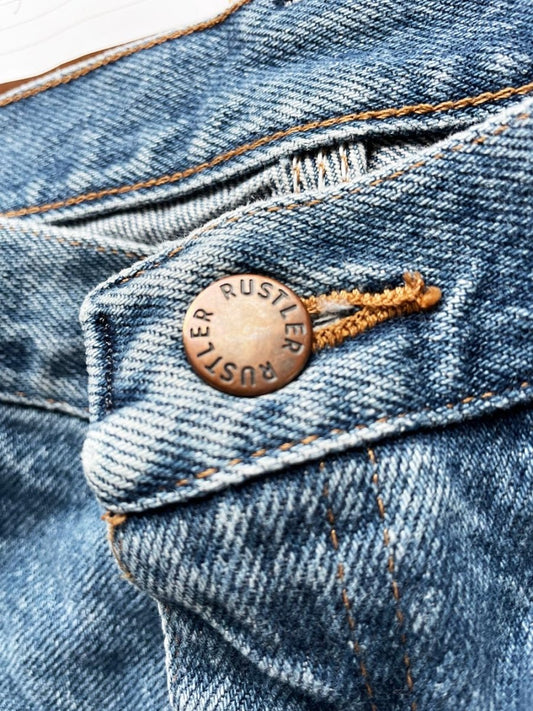 vintage rustler carpenter long denim shorts | rework | jorts - good market thrift store