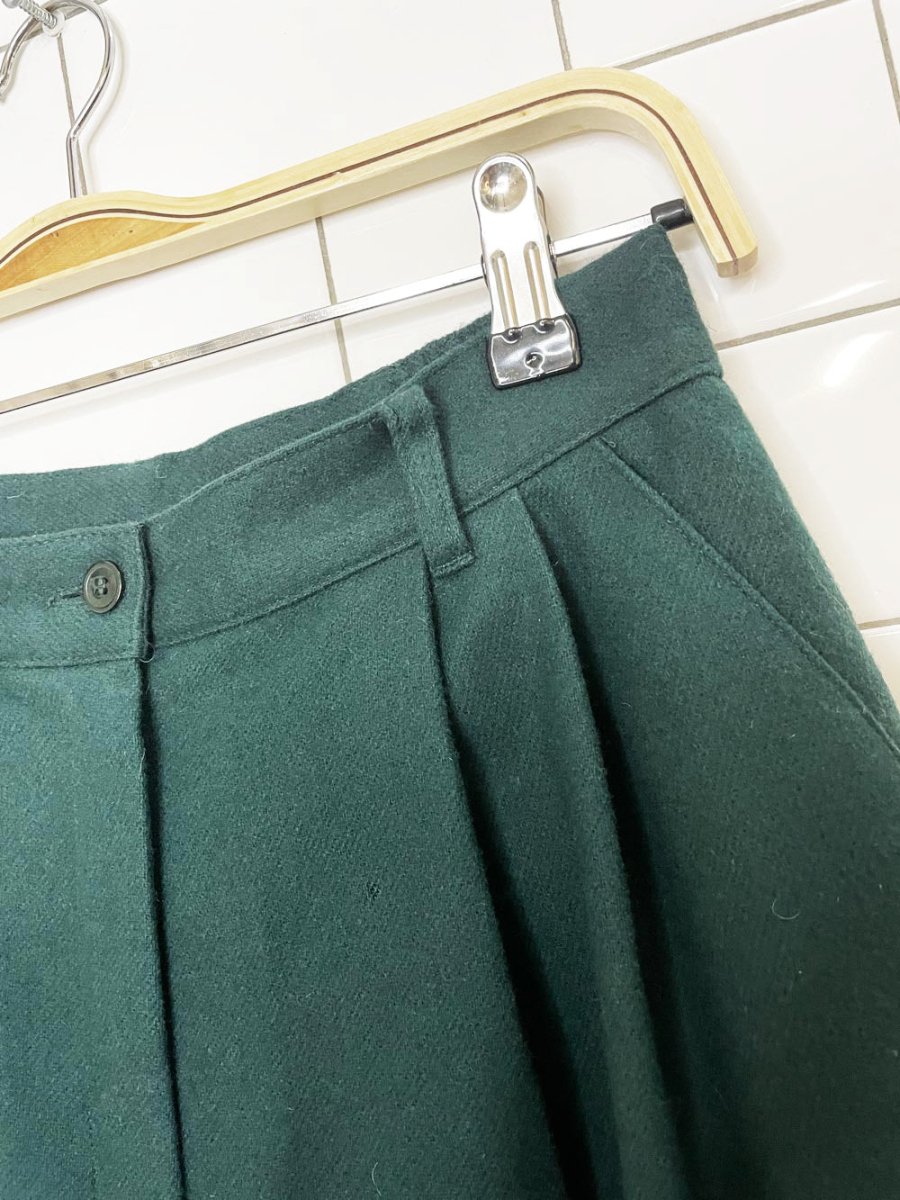 vintage sag harbour 100% wool pleated trouser shorts - good market thrift store