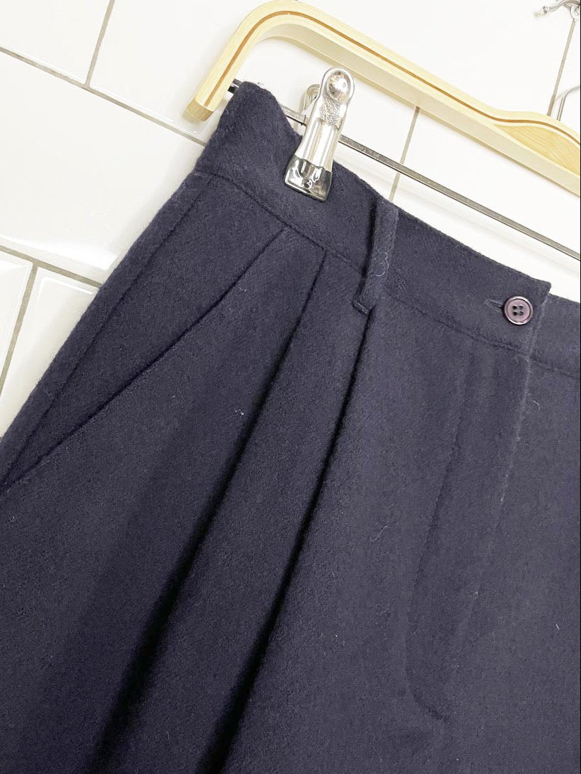 vintage sag harbour petite 100% wool pleated trouser shorts - good market thrift store