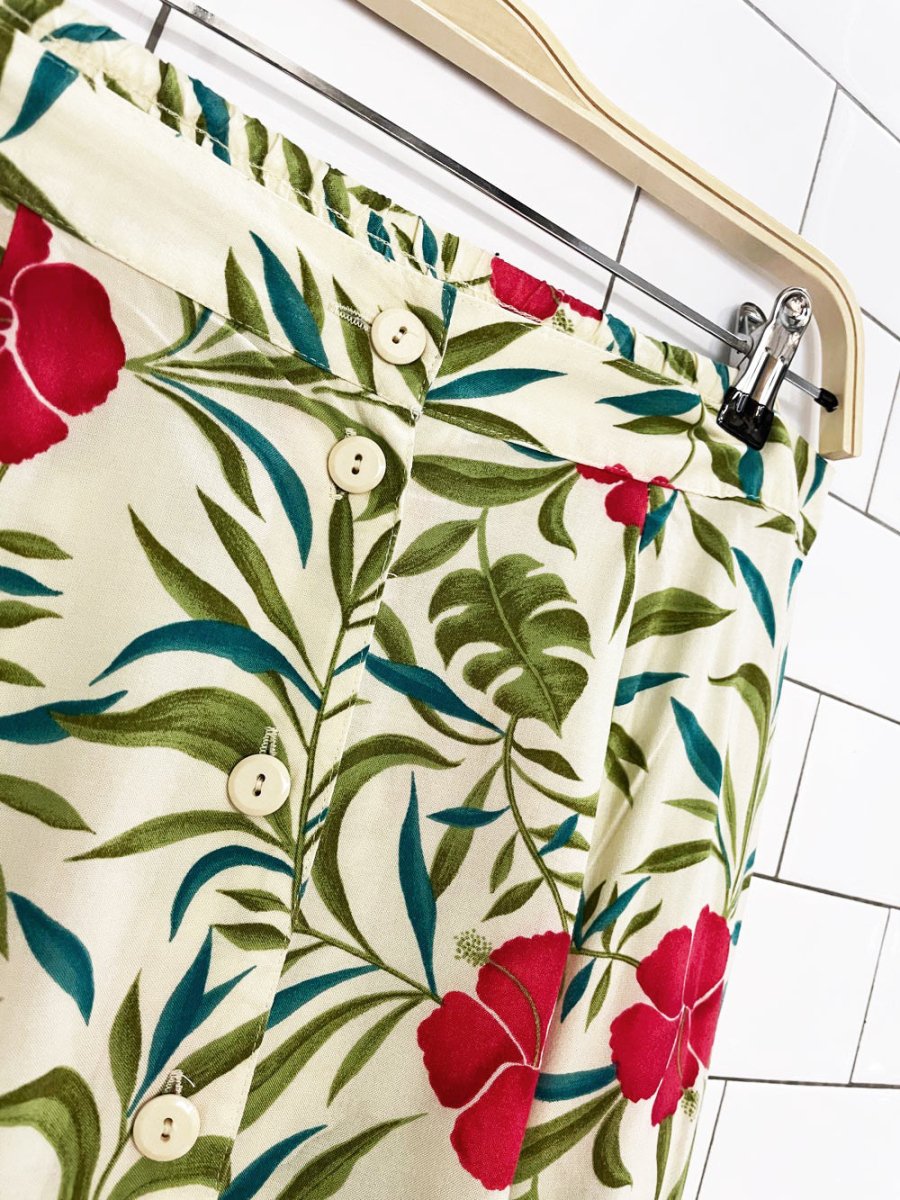 vintage sag harbour tropical resort full button maxi skirt - good market thrift store