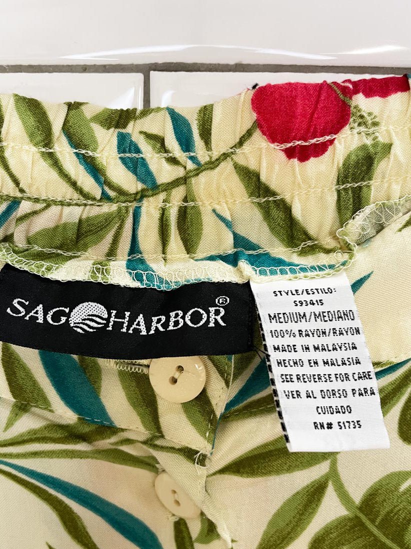 vintage sag harbour tropical resort full button maxi skirt - good market thrift store