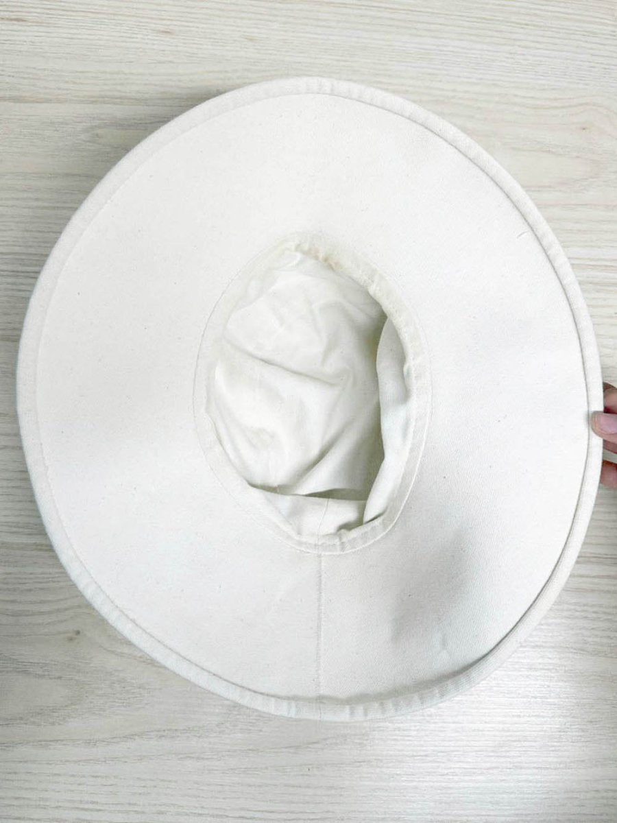 vintage sail boats wide brim canvas sun hat - good market thrift store