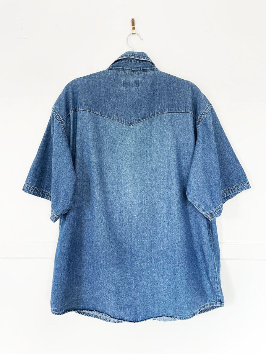 vintage sandy river denim snap button western shirt - good market thrift store