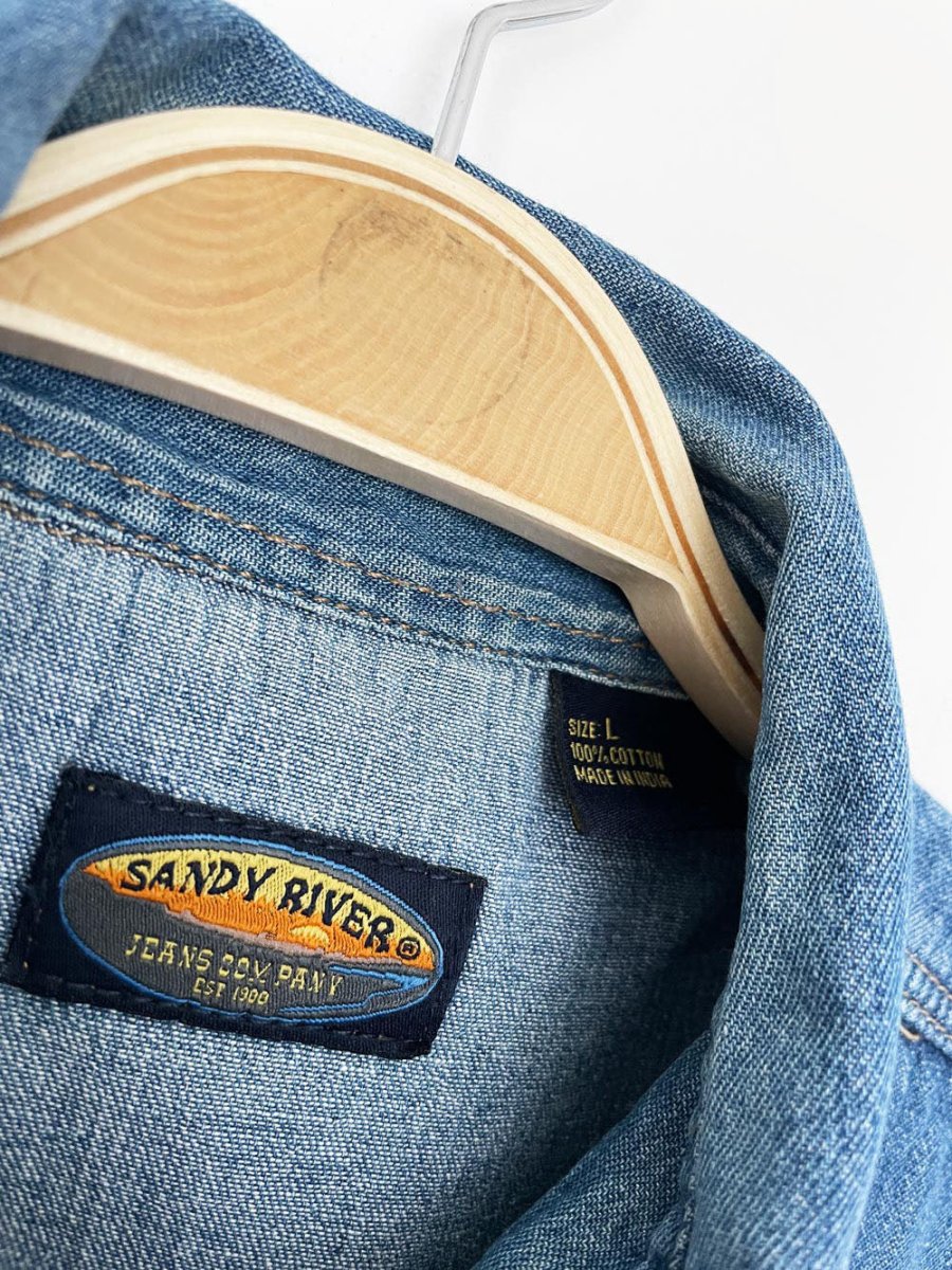 vintage sandy river denim snap button western shirt - good market thrift store