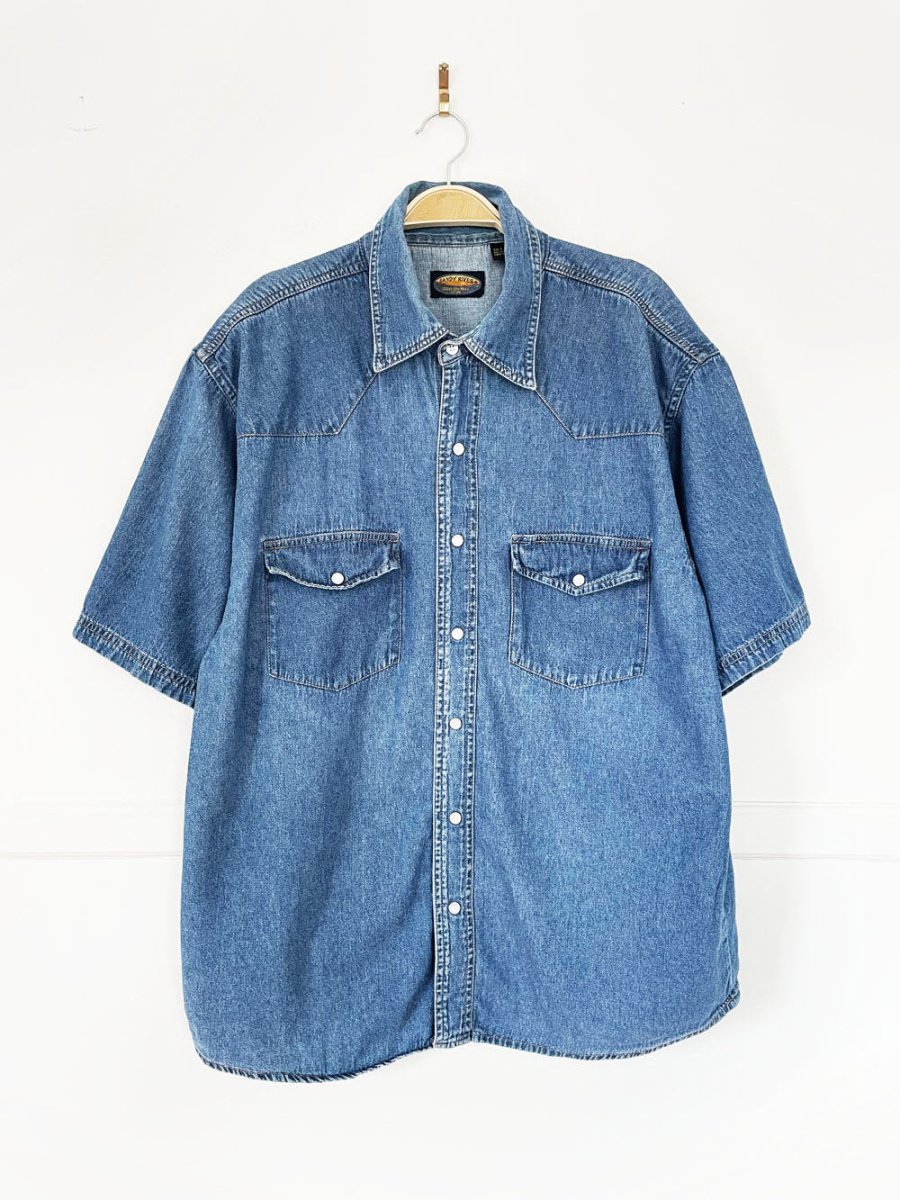 vintage sandy river denim snap button western shirt - good market thrift store