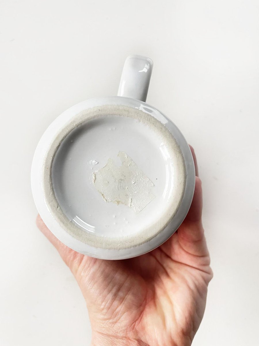 vintage santa claus through window mug - good market thrift store