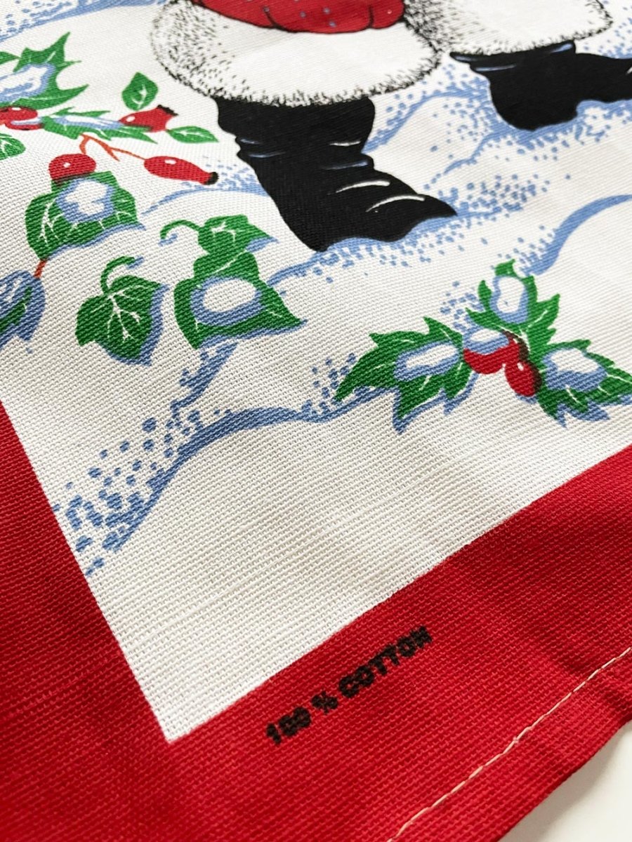 vintage santa delivers presents tea towel | 100% cotton - good market thrift store