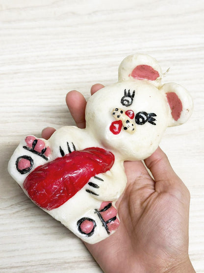 vintage santa mouse holiday candle - good market thrift store