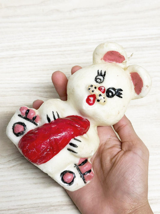 vintage santa mouse holiday candle - good market thrift store