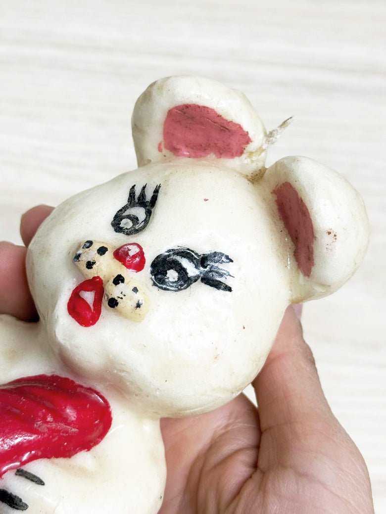 vintage santa mouse holiday candle - good market thrift store