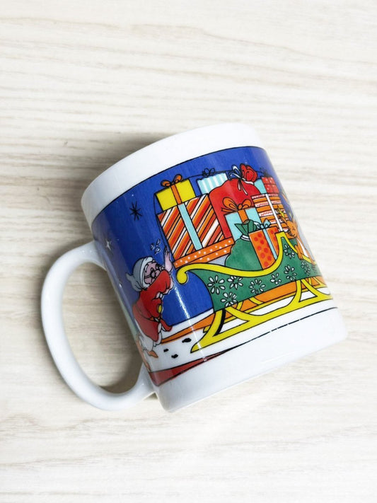 vintage santa pulls the sleigh holiday mug - good market thrift store