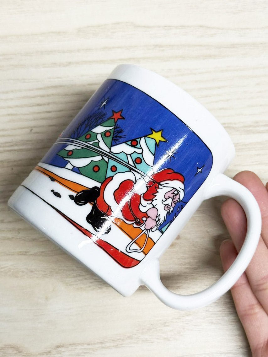 vintage santa pulls the sleigh holiday mug - good market thrift store