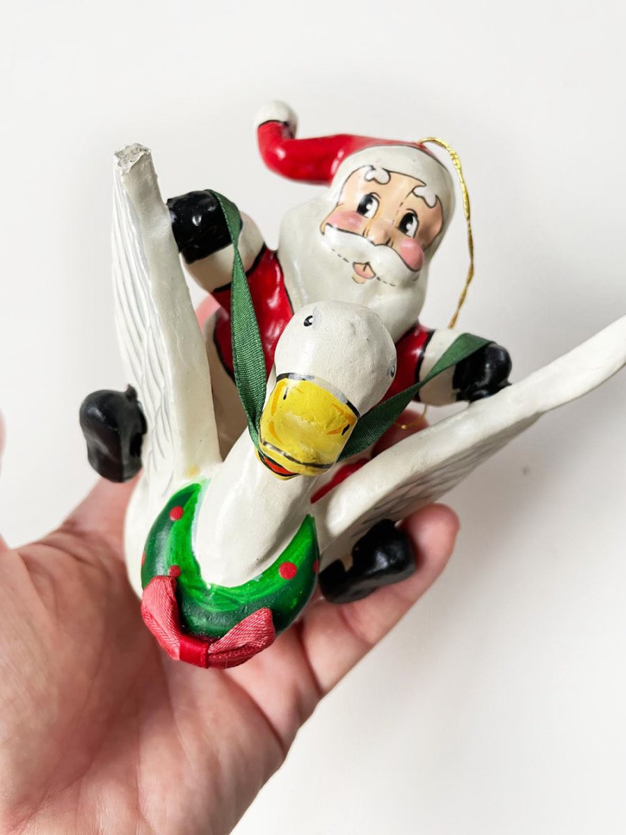 vintage santa riding animals ornaments | made in Philippines - good market thrift store