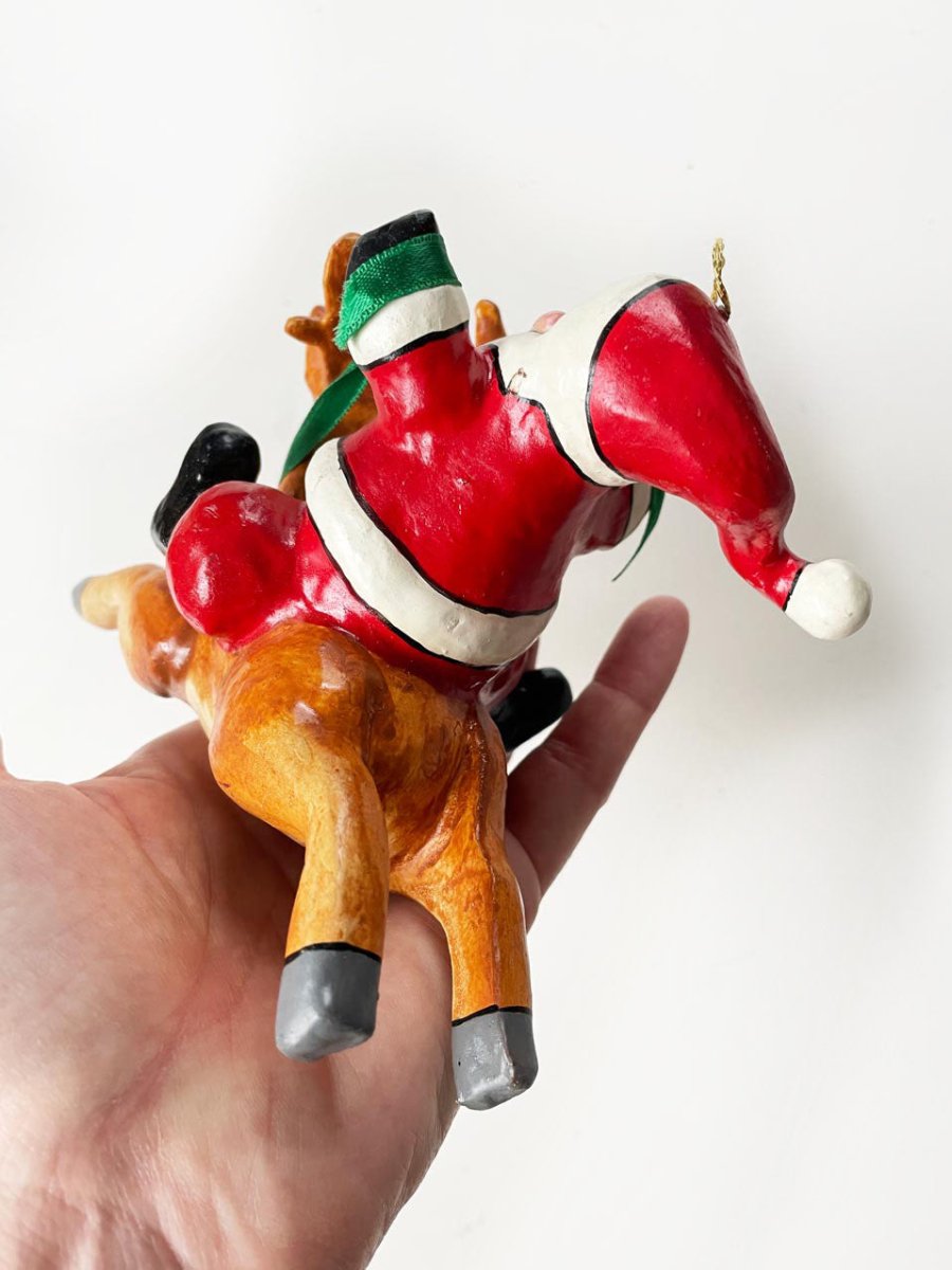 vintage santa riding animals ornaments | made in Philippines - good market thrift store