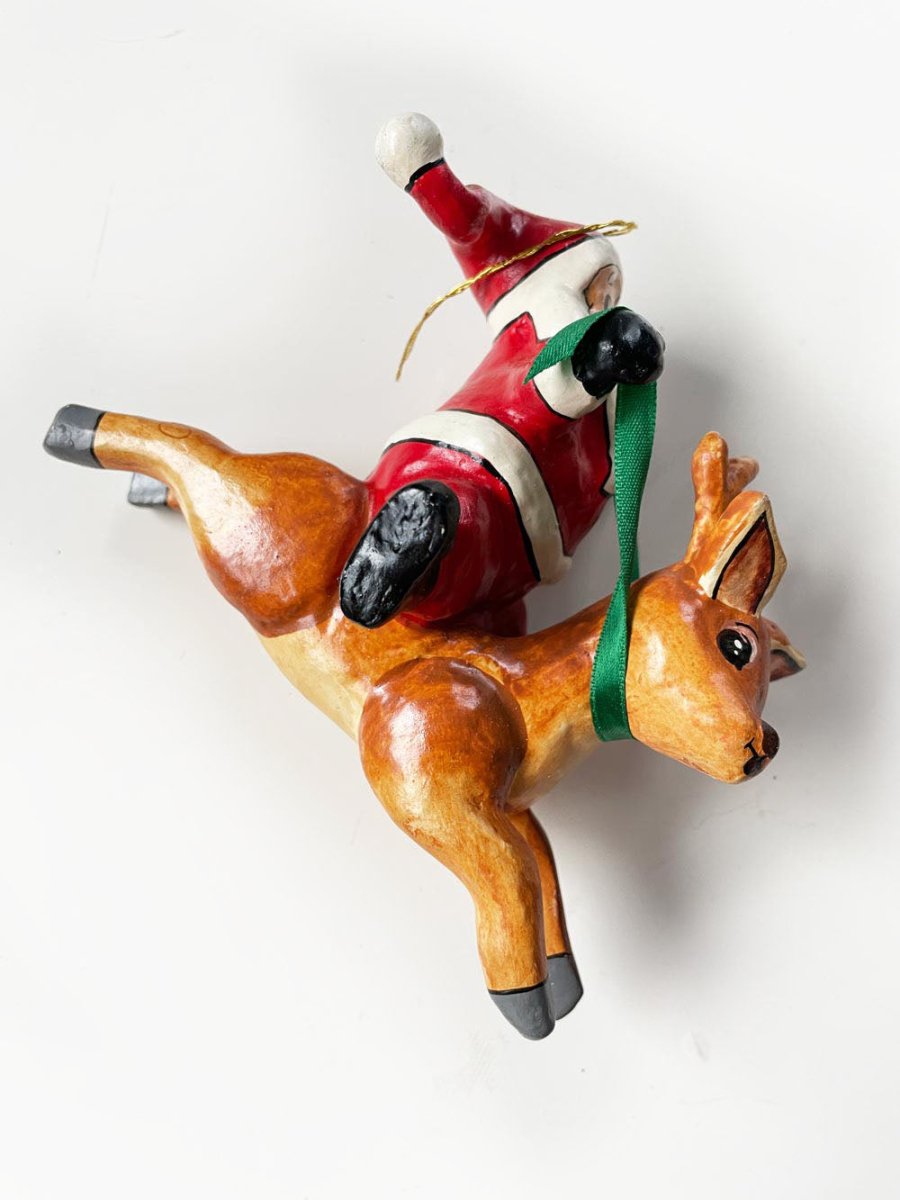 vintage santa riding animals ornaments | made in Philippines - good market thrift store