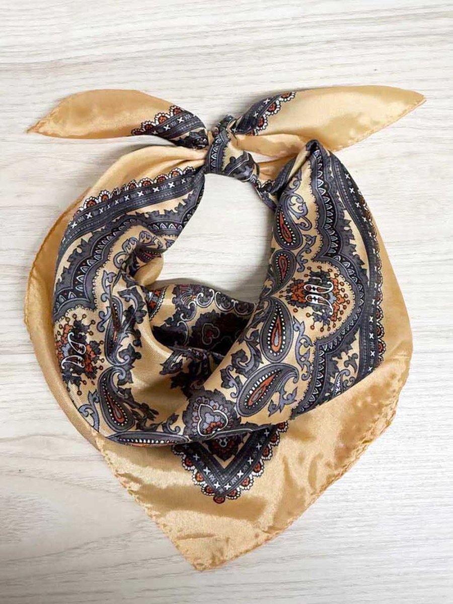 vintage satin paisley square scarf - good market thrift store