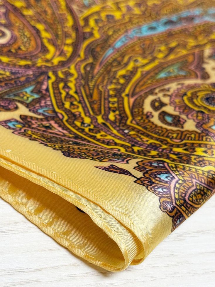 vintage satin paisley square scarf - good market thrift store