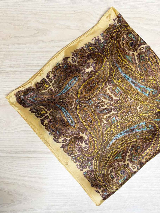 vintage satin paisley square scarf - good market thrift store