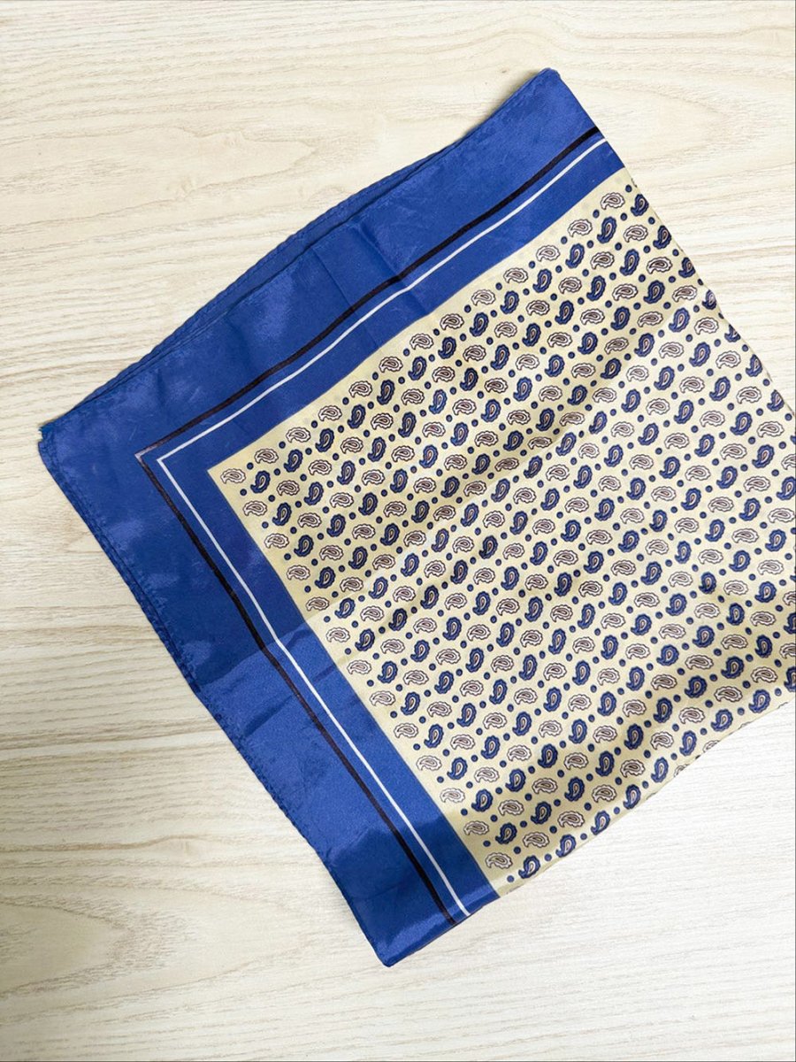 vintage satin paisley square scarf | hand - rolled edge - good market thrift store