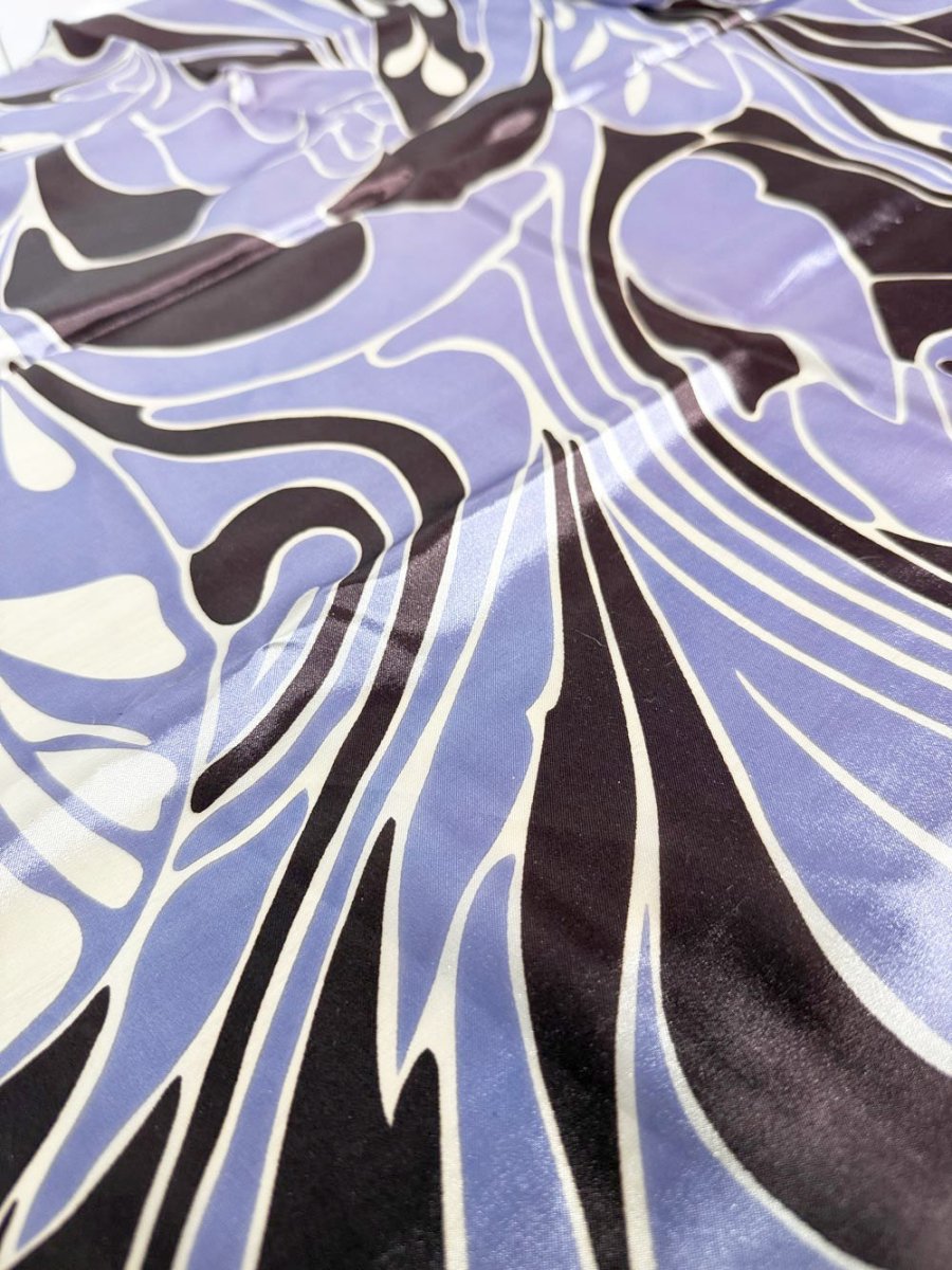 vintage satin retro square scarf | hand - rolled edge - good market thrift store